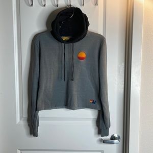 Xs Aviator Nation cropped hoodie